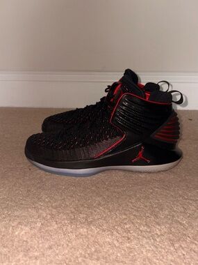 Jordan Black and Red High-Top Performance Sneakers